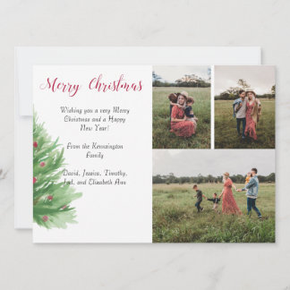 Carte de Noël arbre de Noël 4 photos & Espace pour