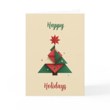 Carte de Noël arbre géométrique moderne