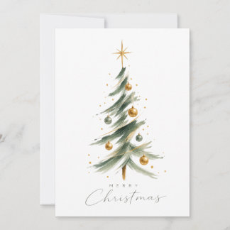 Carte de Noël arbre moderne aquarelle