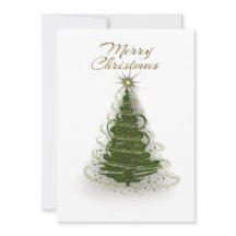 Carte de Noël arbre vert spirale moderne