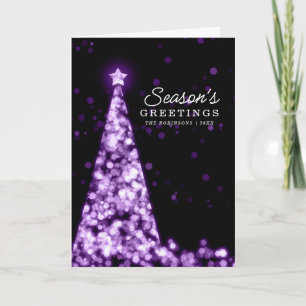 Carte de Noël   Arbre Xmas moderne violet