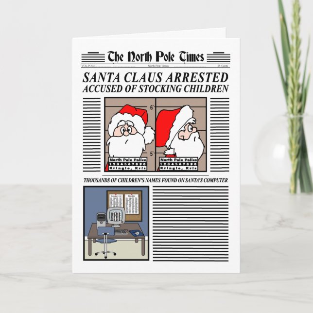 Carte de Noël arrêtée par le Père Noël (Devant)