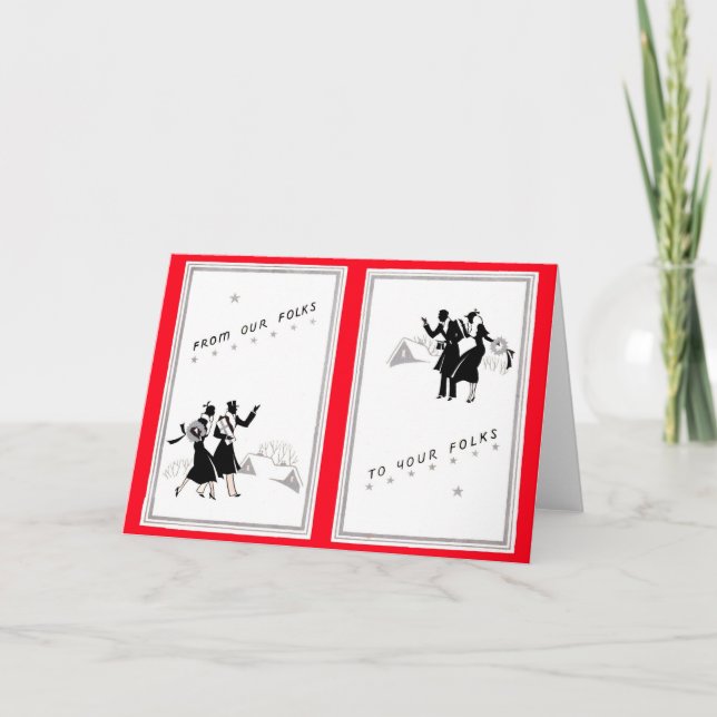 Carte de Noël art déco 1934 (Devant)