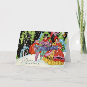 Carte de Noël Art déco des années 1900