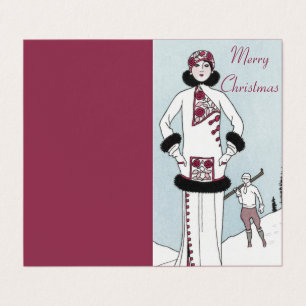 Carte de Noël Art Nouveau Reine des neiges Joyeux