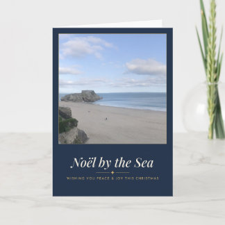 Carte de Noël au bord de la mer Tenby Beach Christ
