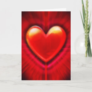 Carte de Noël au coeur rouge avec amour.