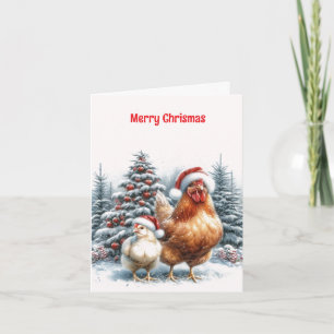 Carte de Noël au poulet du pays
