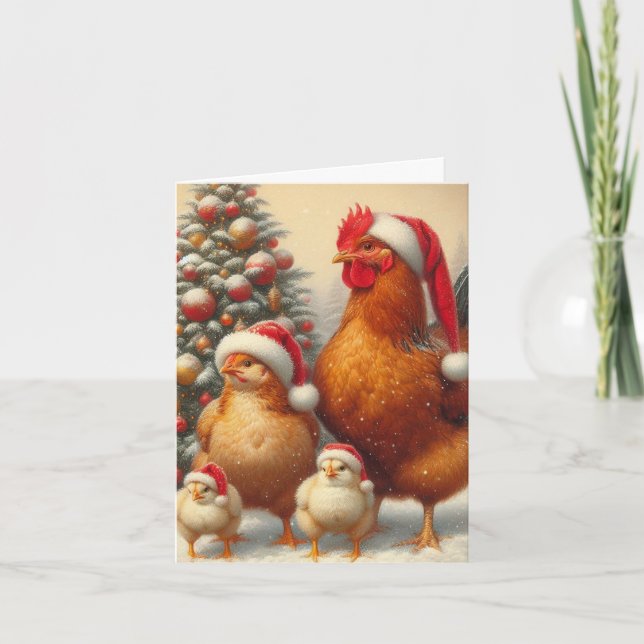 Carte de Noël au poulet du pays (Devant)