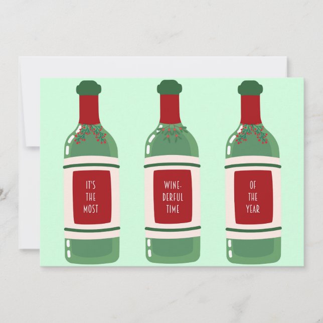 Carte de Noël au vin amusante  (Devant)
