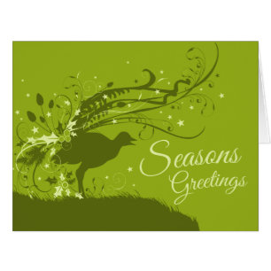 Carte de Noël australienne Lyrebird vert festif