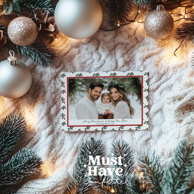 Carte de Noël aux baies rouges et vertes (Créateur téléchargé)