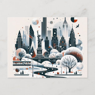 Carte de Noël aux lumières festives de New York