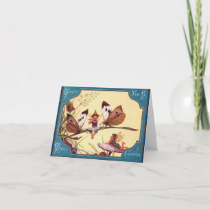 Carte de Noël aux papillons de fée