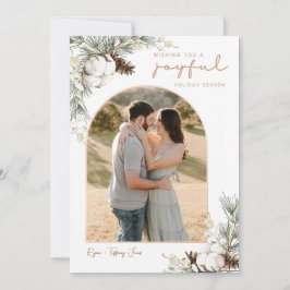 Carte de Noël avec Arc Photo Spruce & Pine Cones