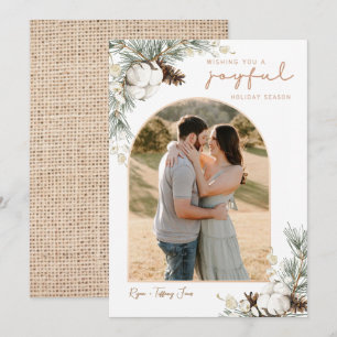 Carte de Noël avec Arc Photo Spruce & Pine Cones