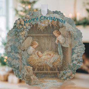 Carte de Noël avec bébé Flocon Cadre Ornement