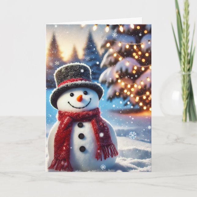 Carte de Noël avec bonhomme de neige (Devant)