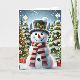 Carte de Noël avec bonhomme de neige