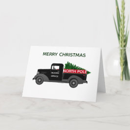 Carte de Noël avec camion vintage de livraison au