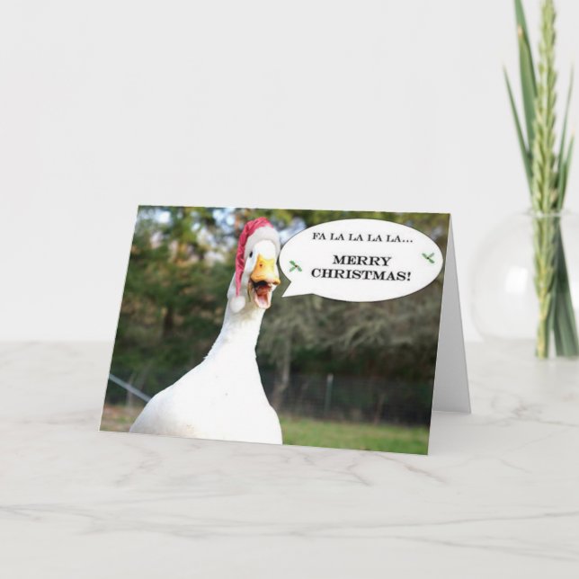 Carte de Noël avec canard à chanter (Devant)