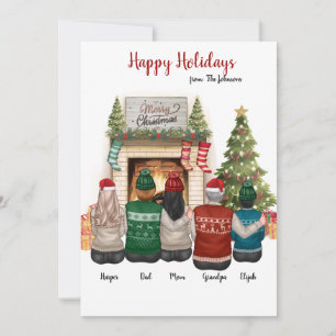 Carte de Noël avec clip art de portrait de famille