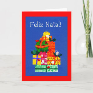 Carte de Noël avec des cadeaux - salutation