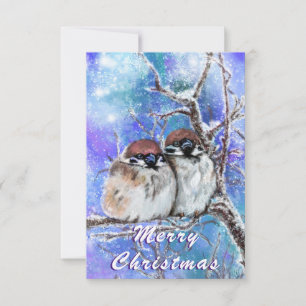Carte de Noël avec deux sourcils en hiver