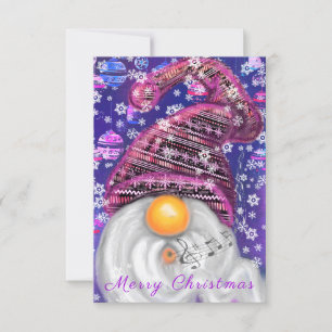 Carte de Noël avec Gnome heureux en Casquette viol
