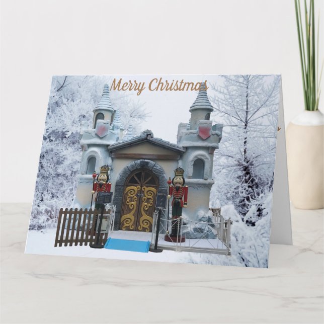 Carte de Noël avec Grotto et Nutcrackers (Devant)