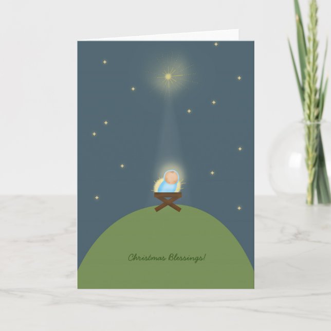 Carte de Noël avec la nativité du bébé Jésus (Devant)