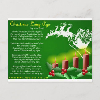Carte de Noël avec le poème court de Noël