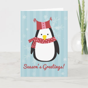 Carte de Noël avec manchot mignon