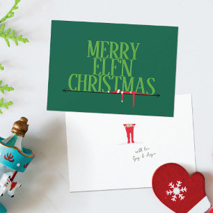 Carte de Noël avec panneau de bienvenue Farceur de