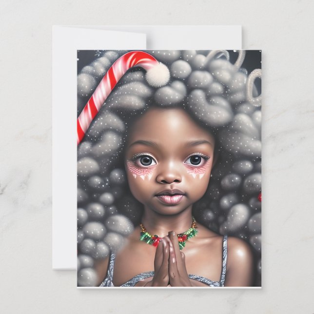 carte de noël avec petite fille noire (Devant)