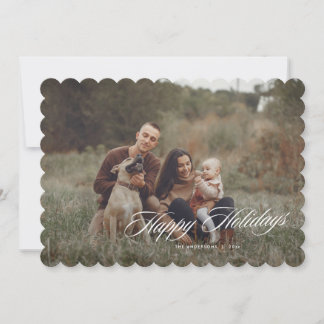 Carte de Noël avec photo | Bordure à festons