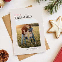 Carte de Noël avec photo de famille élégante