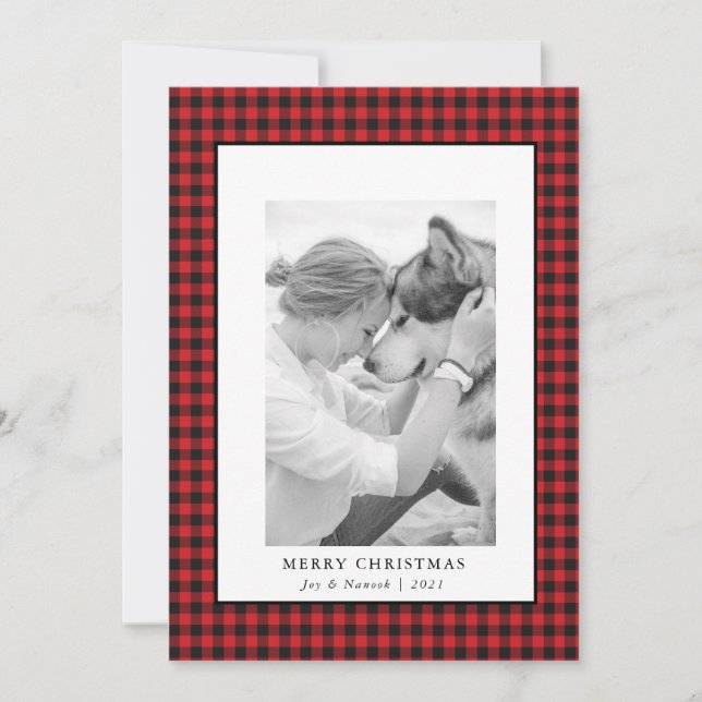 Carte de Noël avec photo de l'animal familier à ca (Devant)