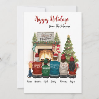 Carte de Noël avec portrait de famille personnalis