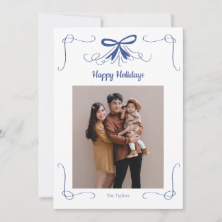 Carte de Noël avec ruban naval pour photo de vacan