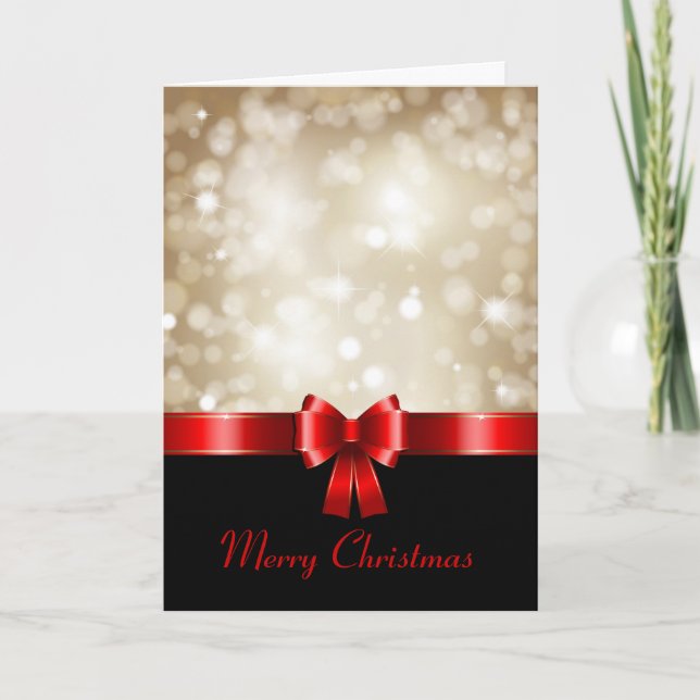 Carte de Noël avec ruban rouge (Devant)