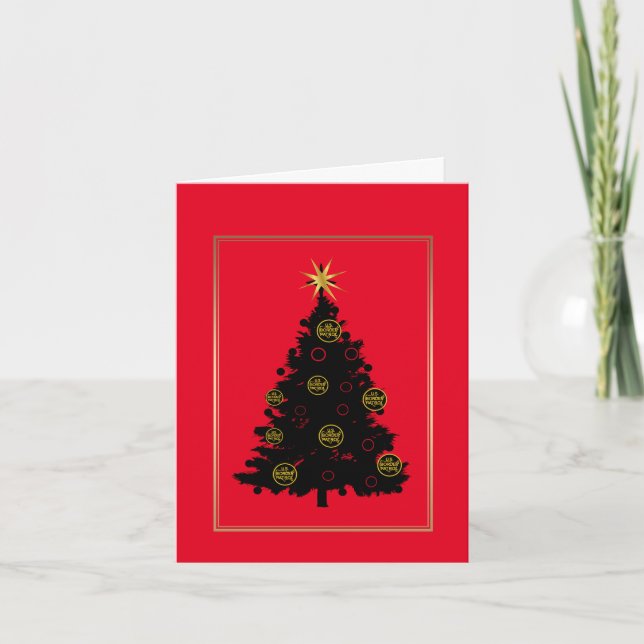 Carte de Noël avec sapin du logo du contrôle aux f (Devant)