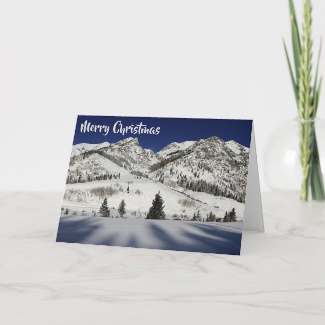 Carte de Noël avec Snowy Mountain Winterland (Devant)
