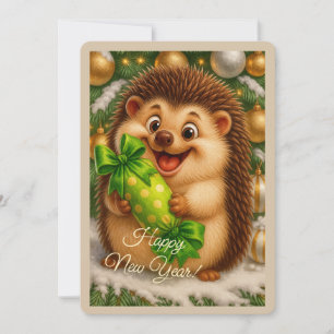 Carte de Noël avec un hérisson