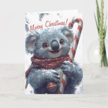Carte de Noël avec un koala mignon
