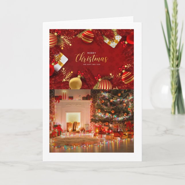 Carte de Noël avec un message chaleureux et attent (Devant)