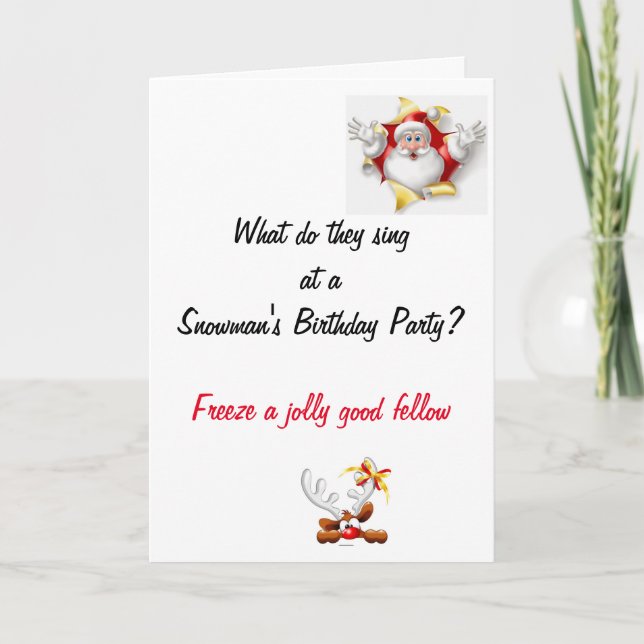 Carte de Noël avec une blague de papa drôle (Devant)