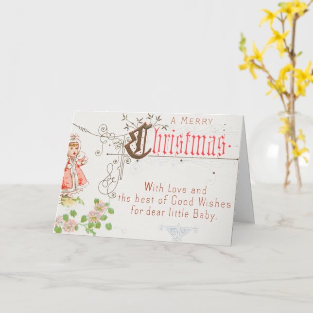 Carte de Noël avec une fille (Fleur jaune)