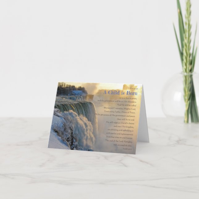 Carte de Noël avec verset biblique Esaïe 9:6-7 (Devant)