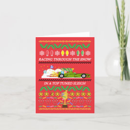 Carte de Noël avec voiture de course
